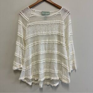 Elegant Fairy White Lace and Ruffle Bell Sleeve Women's Top